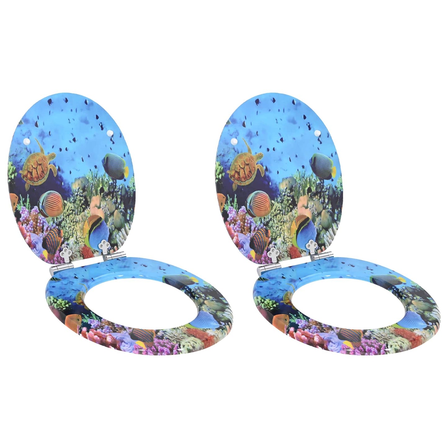 Soft-Close Toilettensitz 2 pcs Tiefes Meeresblau 44 x 38 cm