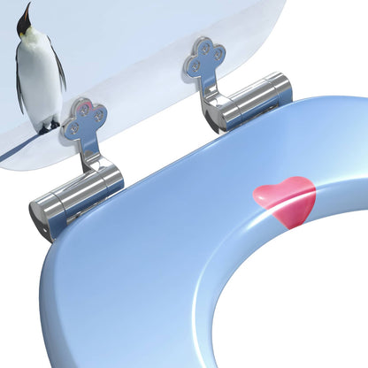 Soft-Close Toilettensitz 2 pcs Blau 44 x 38 cm MDF-Platte