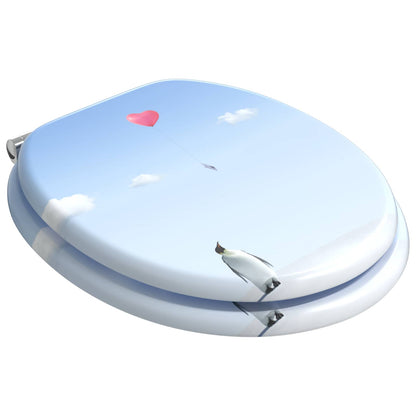 Soft-Close Toilettensitz 2 pcs Blau 44 x 38 cm MDF-Platte