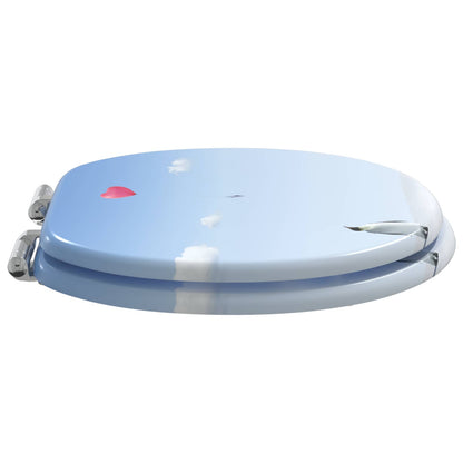 Soft-Close Toilettensitz 2 pcs Blau 44 x 38 cm MDF-Platte