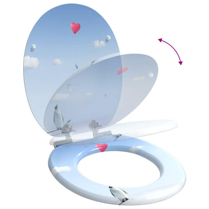 Soft-Close Toilettensitz 2 pcs Blau 44 x 38 cm MDF-Platte