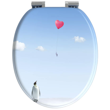 Soft-Close Toilettensitz 2 pcs Blau 44 x 38 cm MDF-Platte