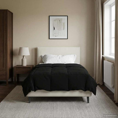 Sommerdecke Gepolstert Schwarz 140 x 200 cm Mikrofaser