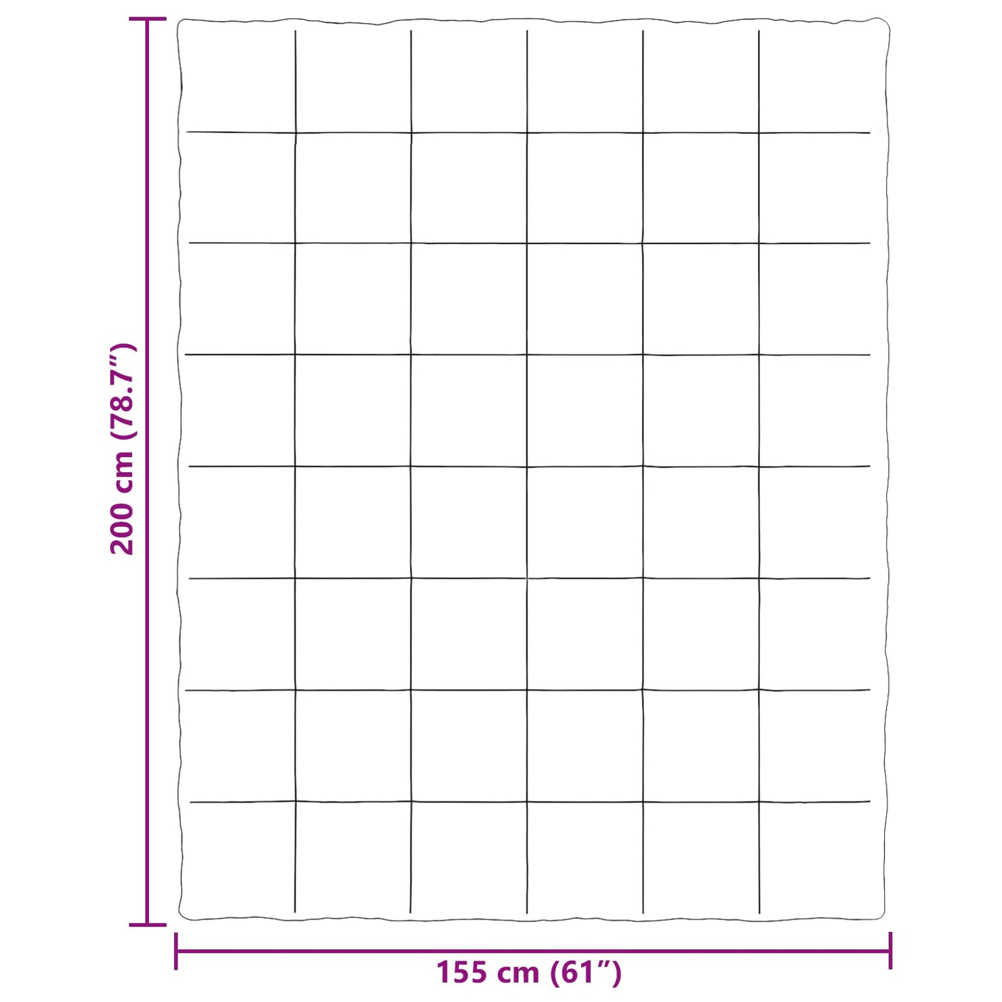 Sommerdecke Gepolstert Schwarz 155 x 200 cm Mikrofaser
