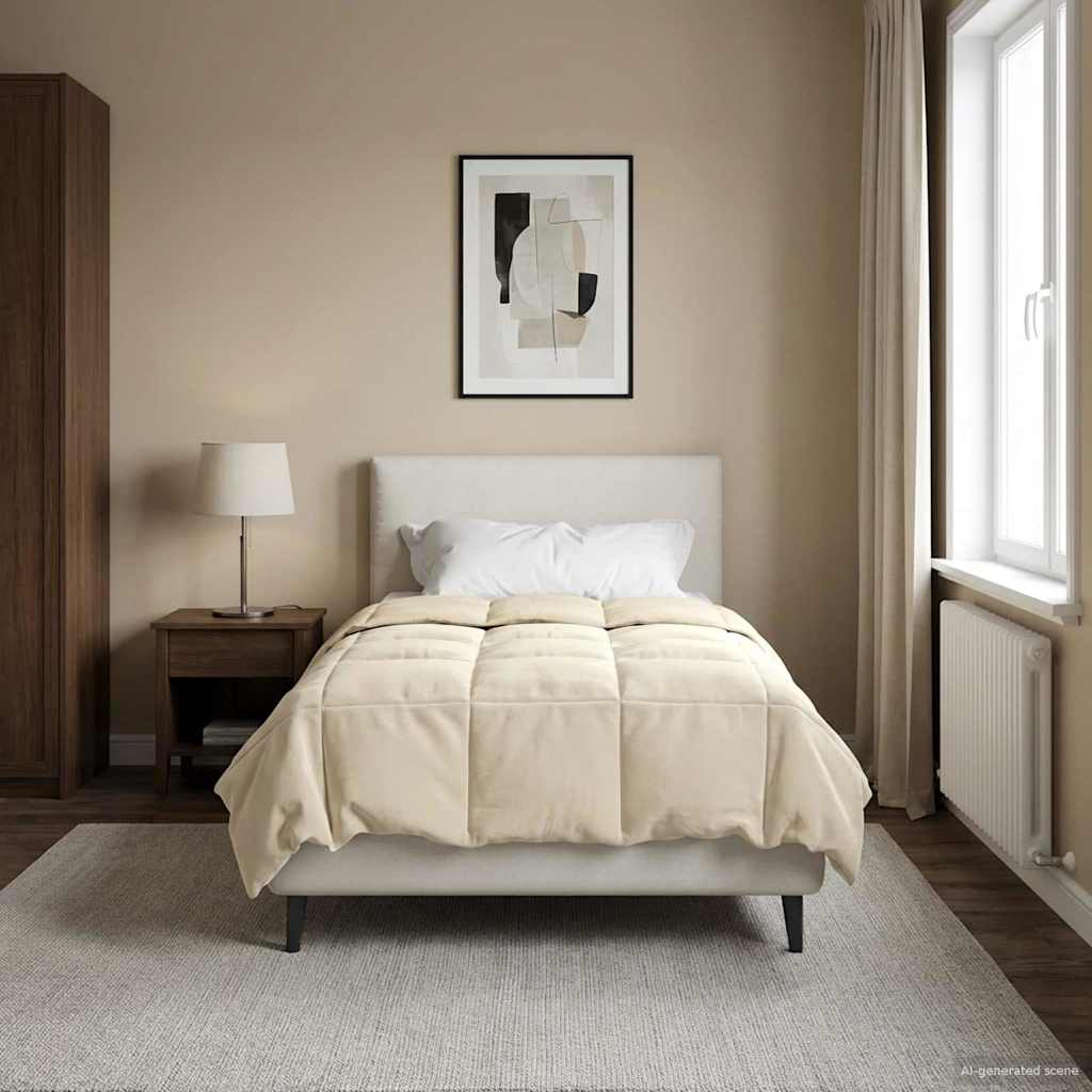 Sommerdecke Gepolstert Creme 155 x 200 cm Mikrofaser