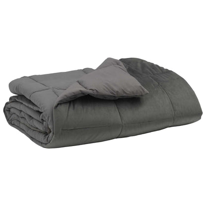 Ganzjahresbettdecke Gepolstert Hellgrau 220 x 260 cm Mikrofaser