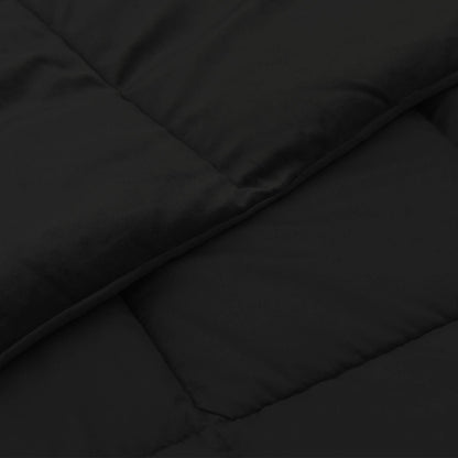 Ganzjahresbettdecke Gepolstert Schwarz 140 x 200 cm Mikrofaser