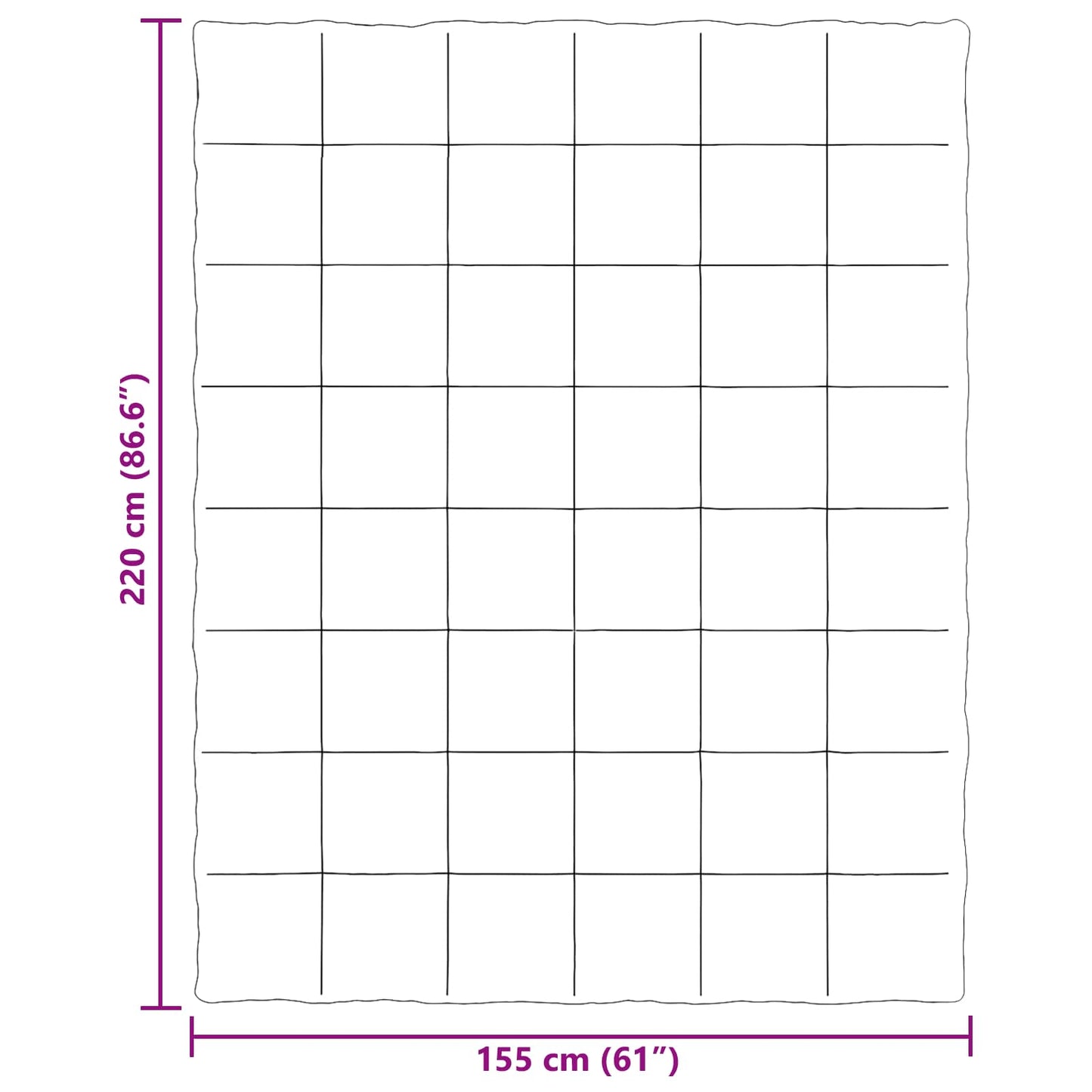 Ganzjahresbettdecke Gepolstert Schwarz 155 x 220 cm Mikrofaser