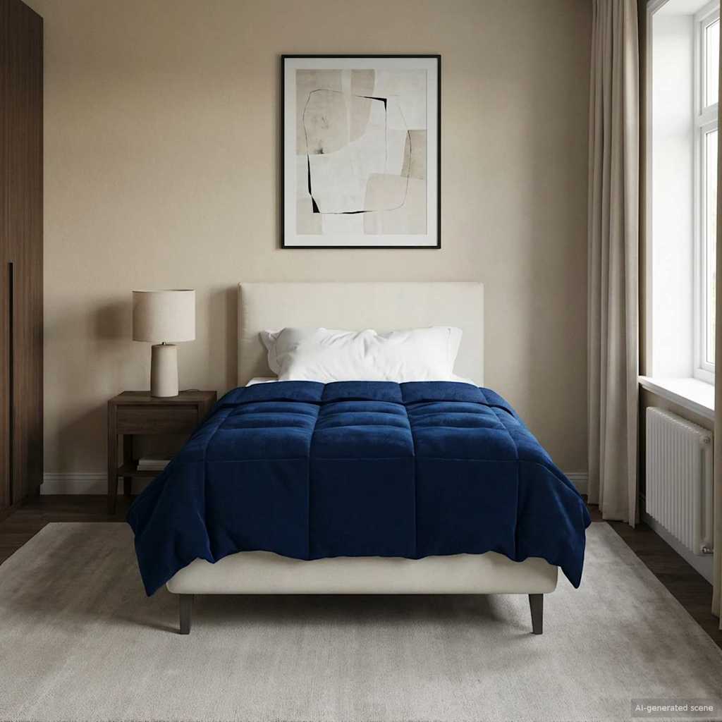 Ganzjahresbettdecke Dunkelblau 155 x 220 cm Mikrofaser