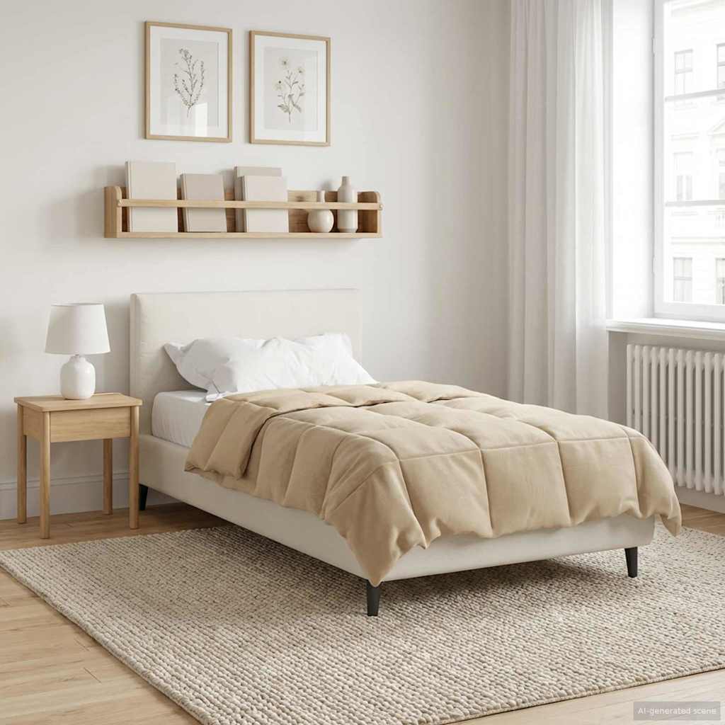 Ganzjahresbettdecke Gepolstert Creme 135 x 200 cm Mikrofaser