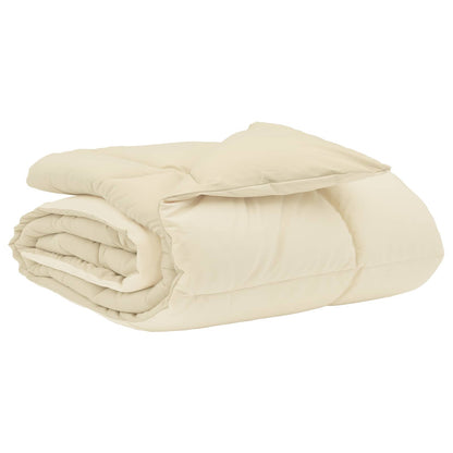 Ganzjahresbettdecke Gepolstert Creme 155 x 200 cm Mikrofaser