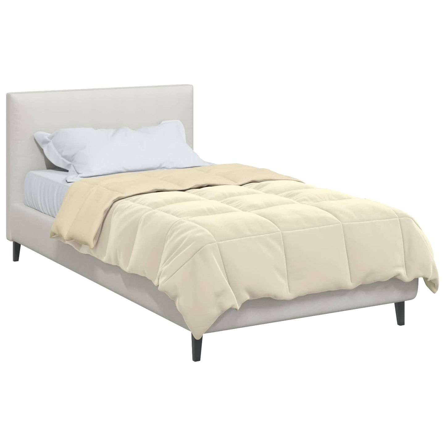 Ganzjahresbettdecke Gepolstert Creme 135 x 220 cm Mikrofaser