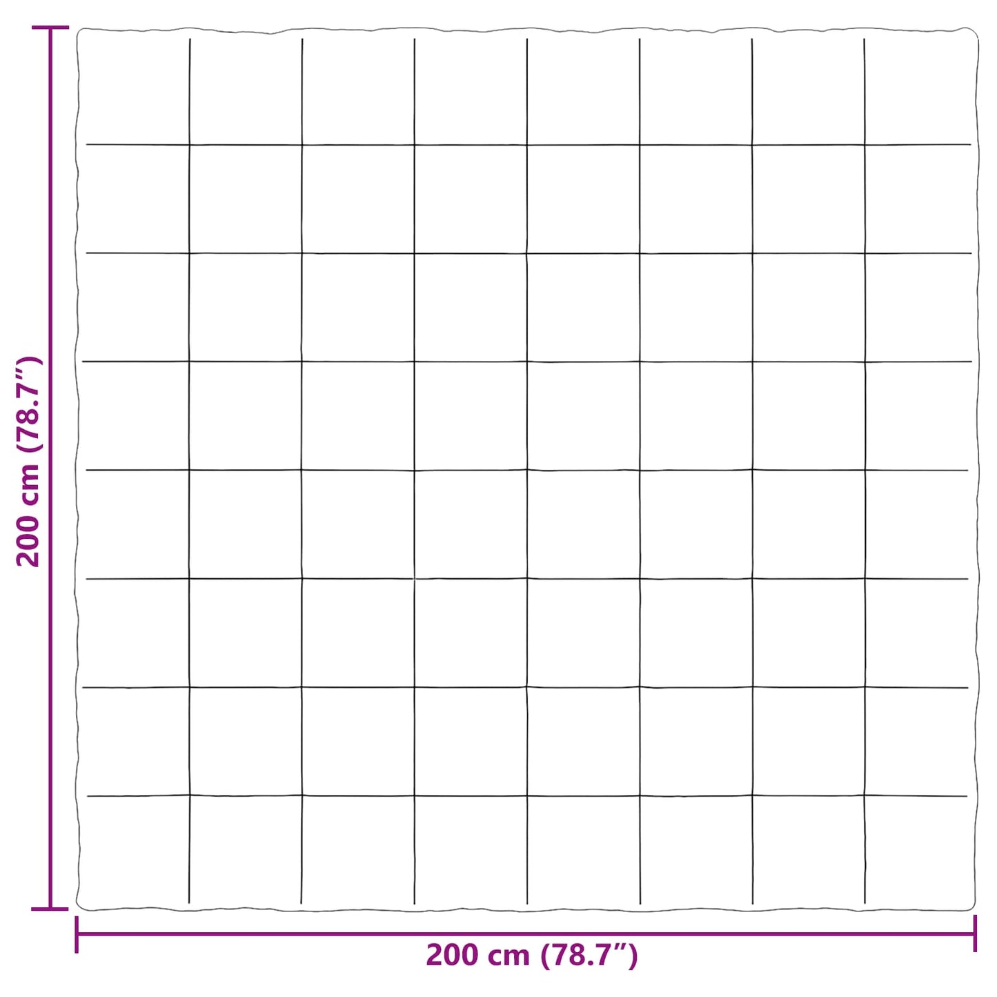 Winterbettdecke Gepolstert Schwarz 200 x 200 cm Mikrofaser