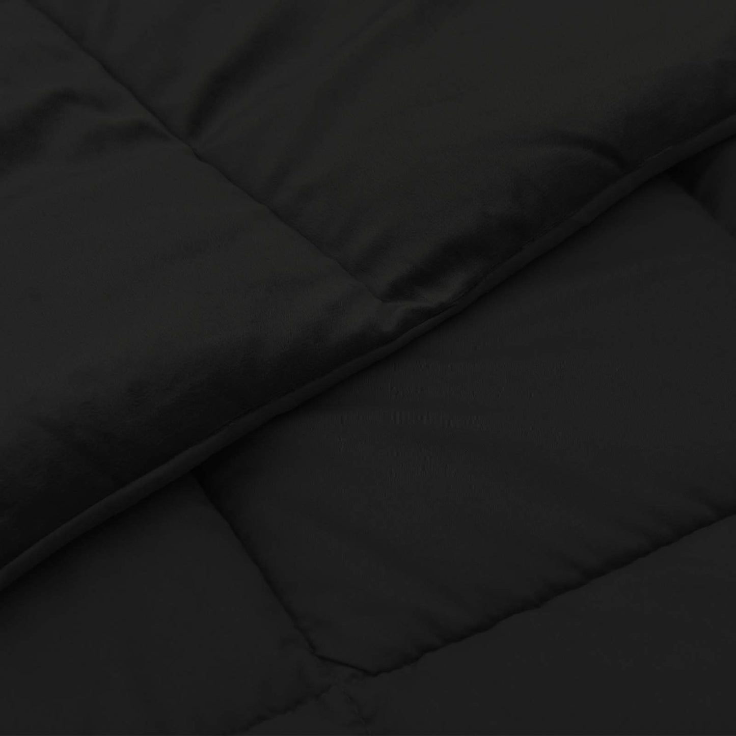 Winterbettdecke Gepolstert Schwarz 240 x 260 cm Mikrofaser