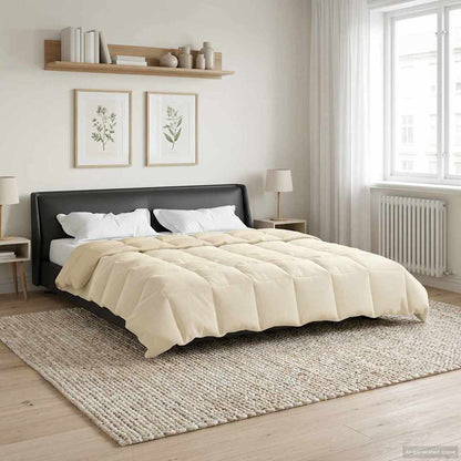 Winterbettdecke Gepolstert Creme 200 x 240 cm Mikrofaser