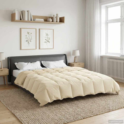 Winterbettdecke Gepolstert Creme 220 x 240 cm Mikrofaser