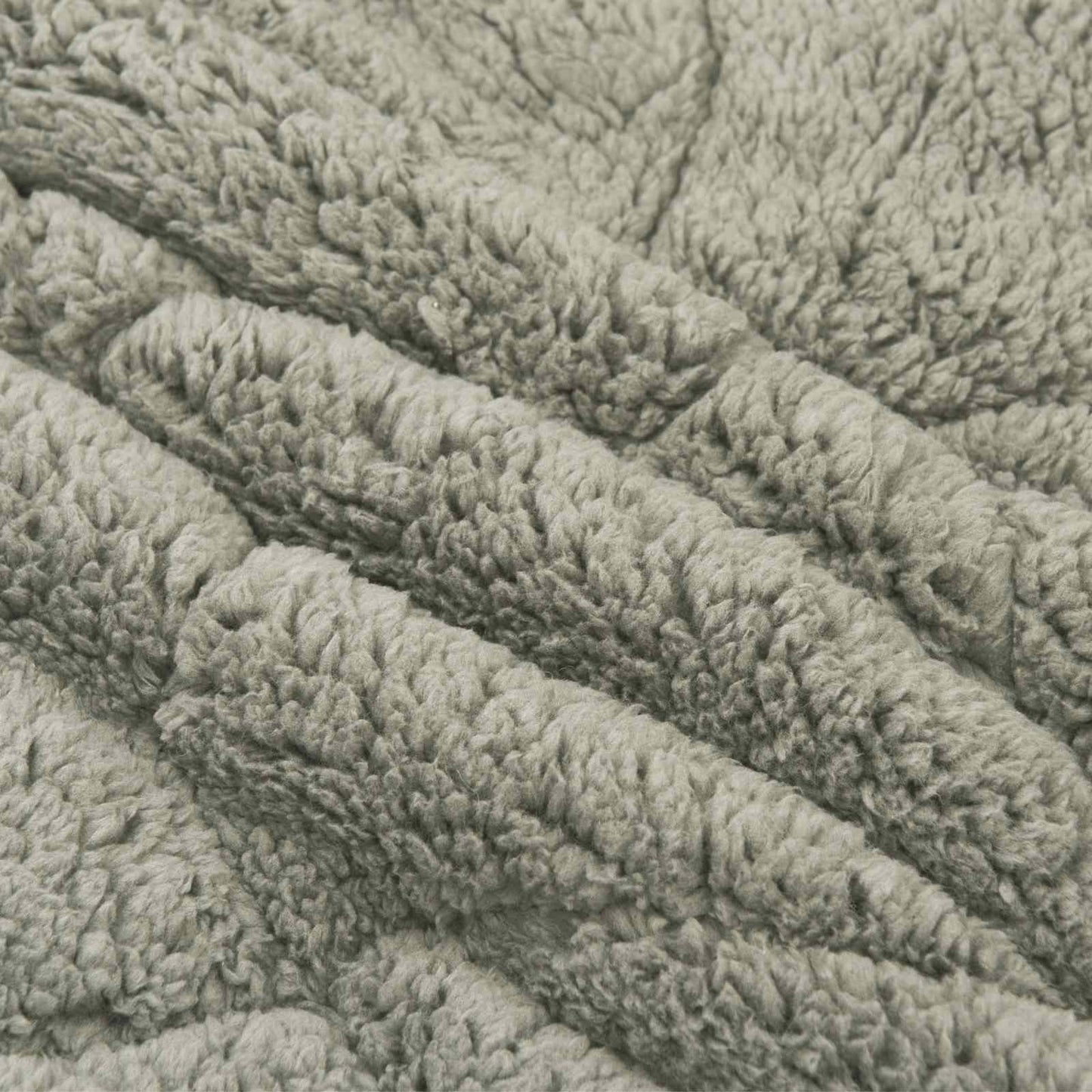 Sommerdecke Hellgrau 140 x 220 cm Mikrofaser und Teddy-Fleece