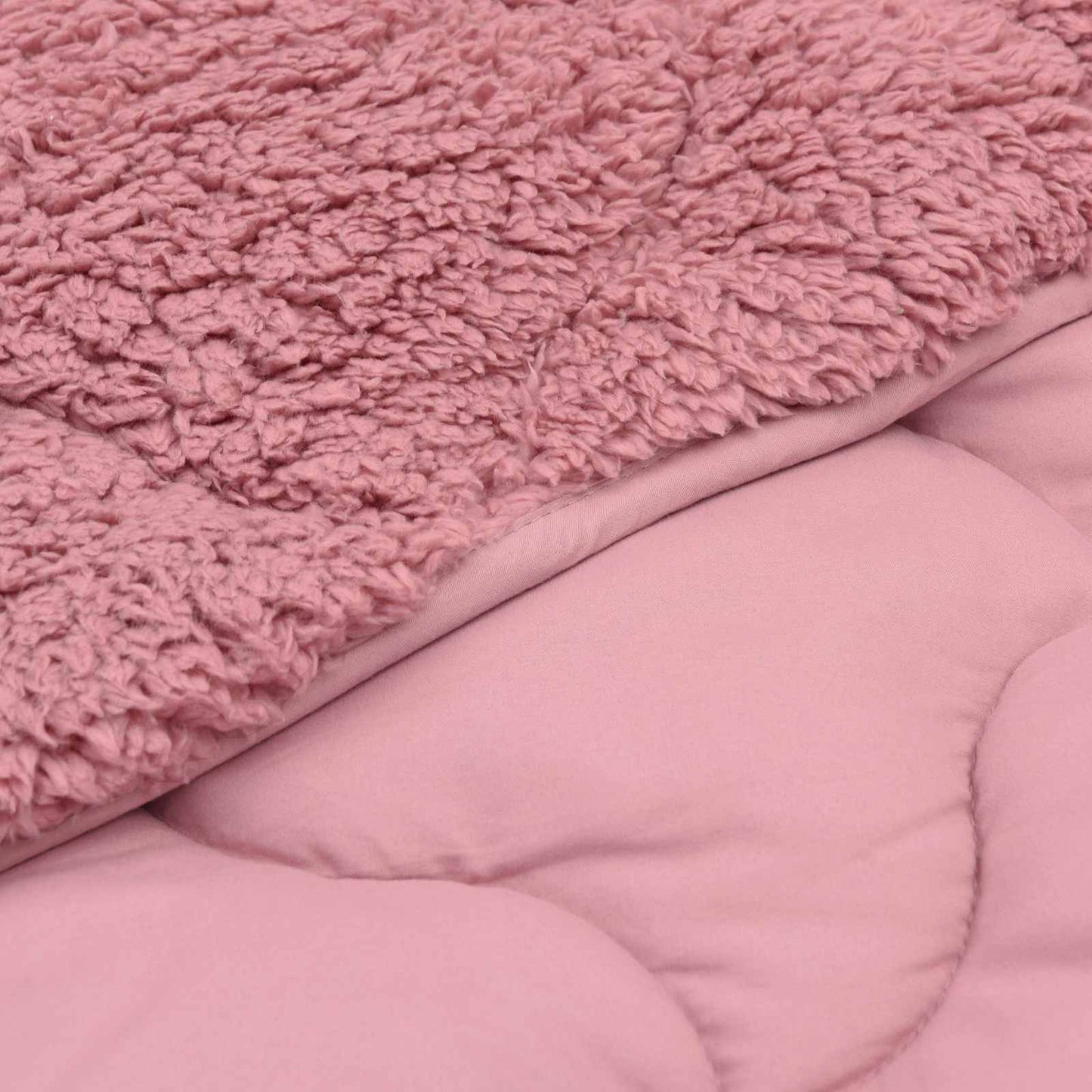 Sommerdecke Rosa 135 x 200 cm Mikrofaser und Teddy-Fleece