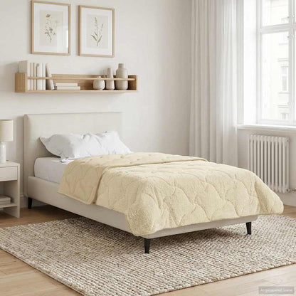 Sommerdecke Creme 135 x 220 cm Mikrofaser und Teddy-Fleece