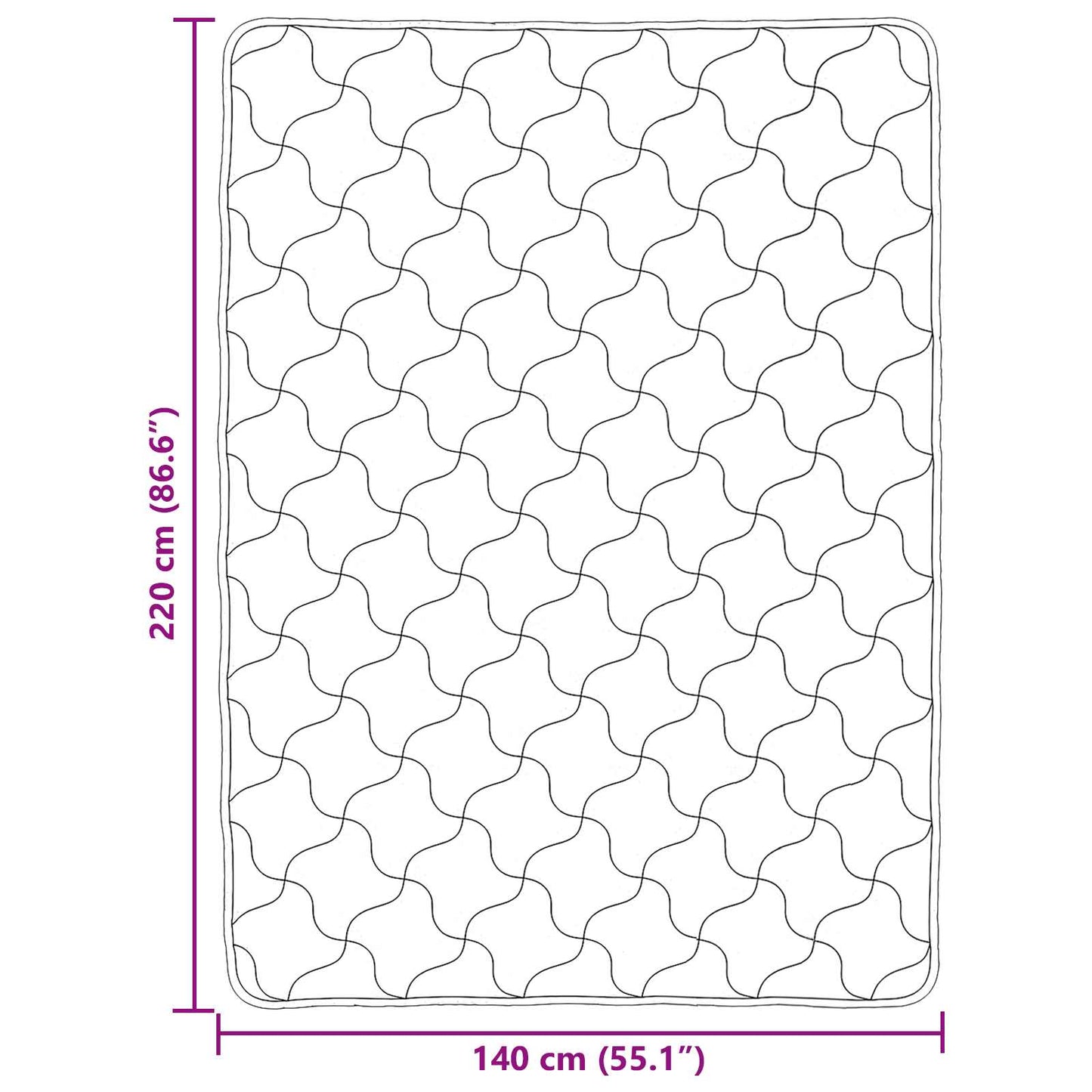 Ganzjahresbettdecke Gepolstert Hellgrau 140 x 220 cm