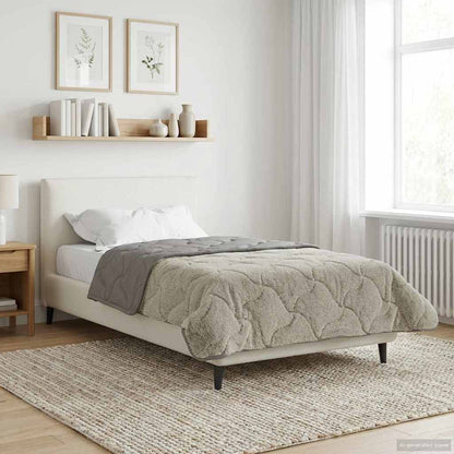 Ganzjahresbettdecke Gepolstert Hellgrau 155 x 220 cm