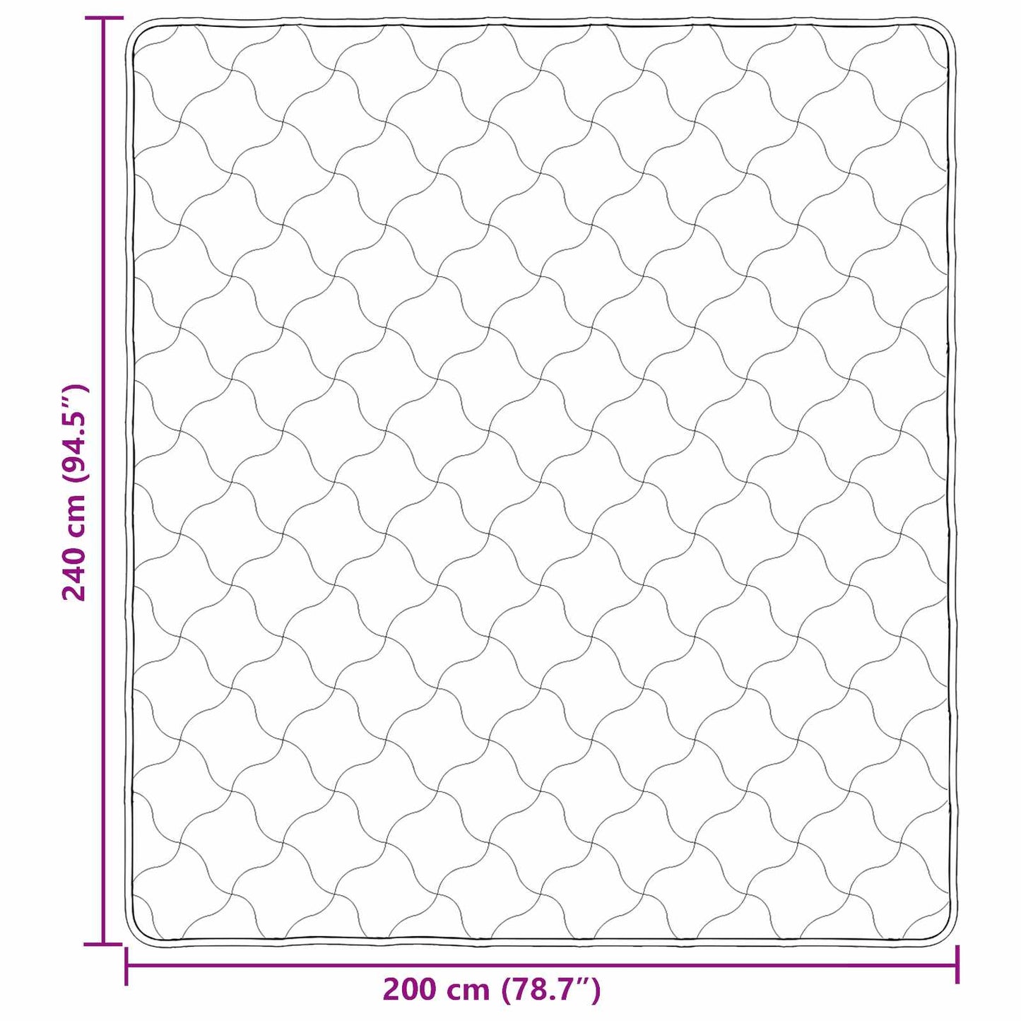 Ganzjahresbettdecke Gepolstert Schwarz 200 x 240 cm
