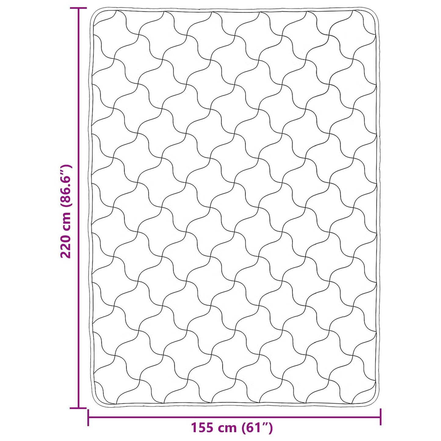 Ganzjahresbettdecke Gepolstert Rosa 155 x 220 cm