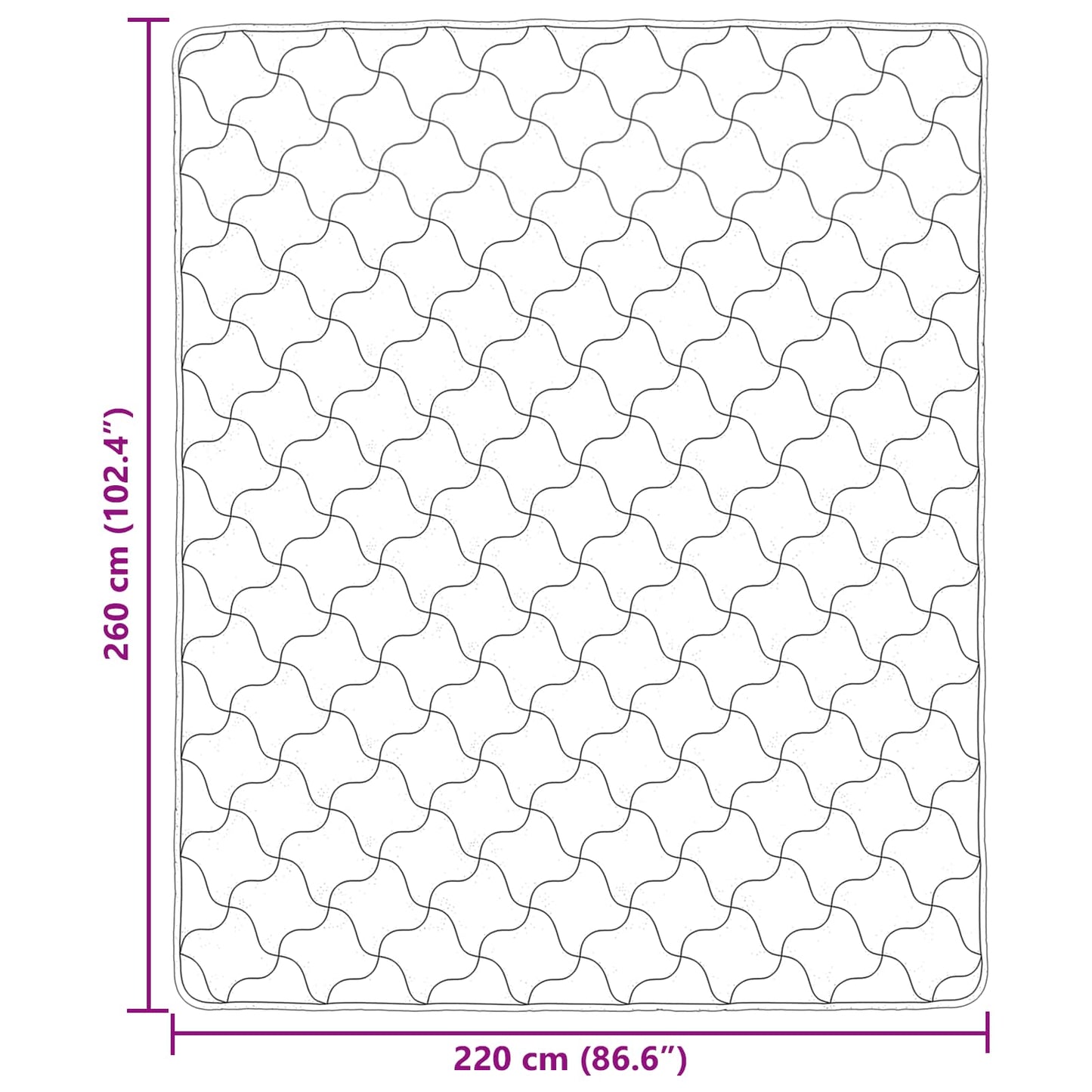 Ganzjahresbettdecke Gepolstert Creme 220 x 260 cm