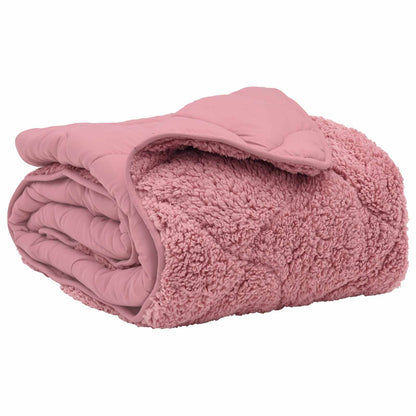 Winterbettdecke Rosa 220 x 240 cm Mikrofaser und Teddy-Fleece