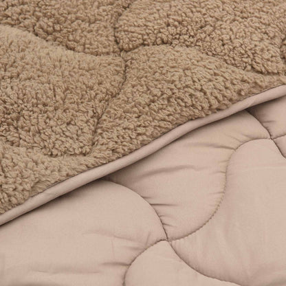 Winterbettdecke Taupe 155 x 220 cm Mikrofaser und Teddy-Fleece