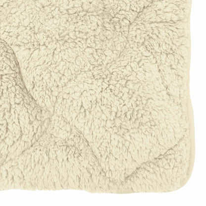 Winterbettdecke Creme 220 x 240 cm Mikrofaser und Teddy-Fleece