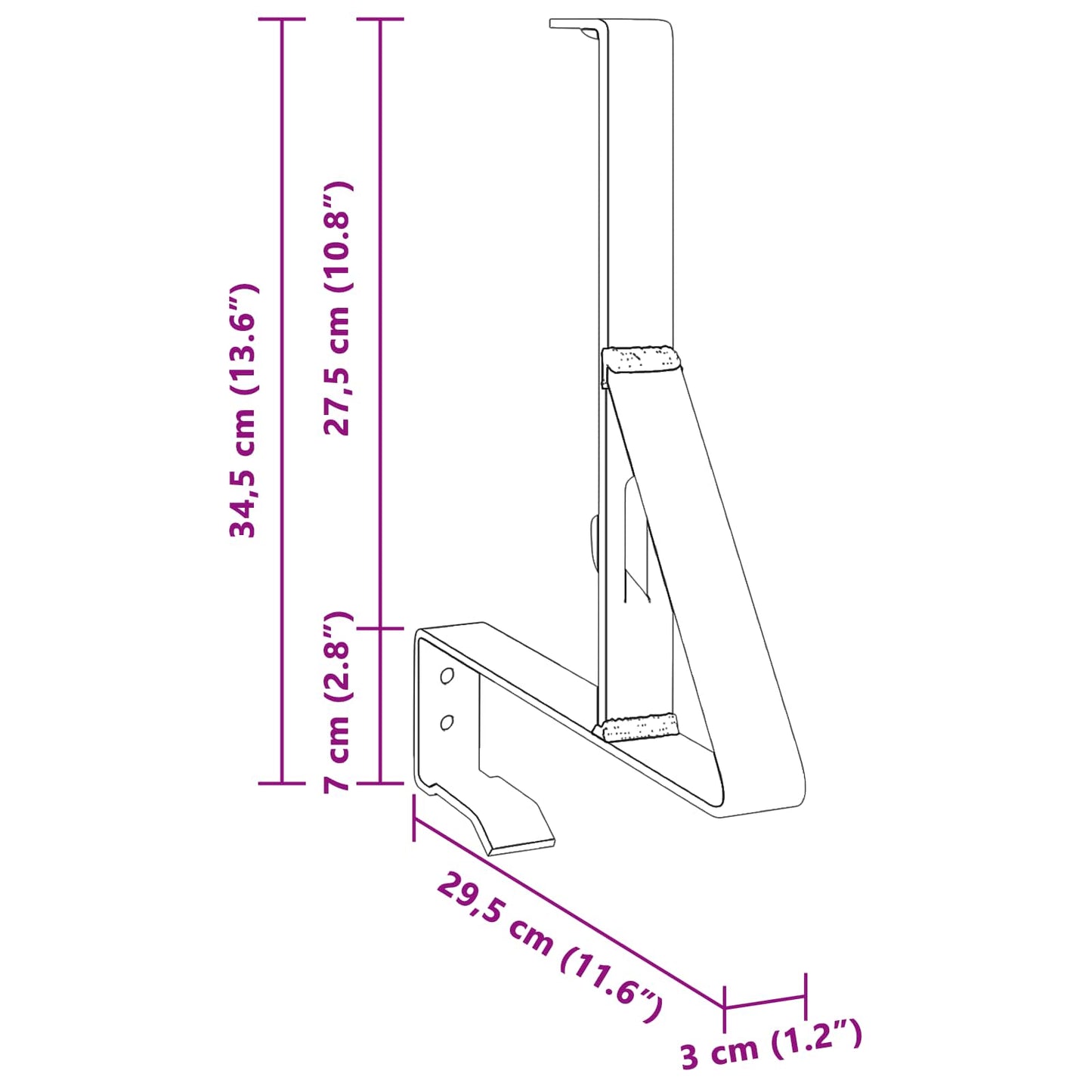 Schneewächter Unterstützung 12 pcs Rot 29,5 x 3 x 34,5 cm Stahl