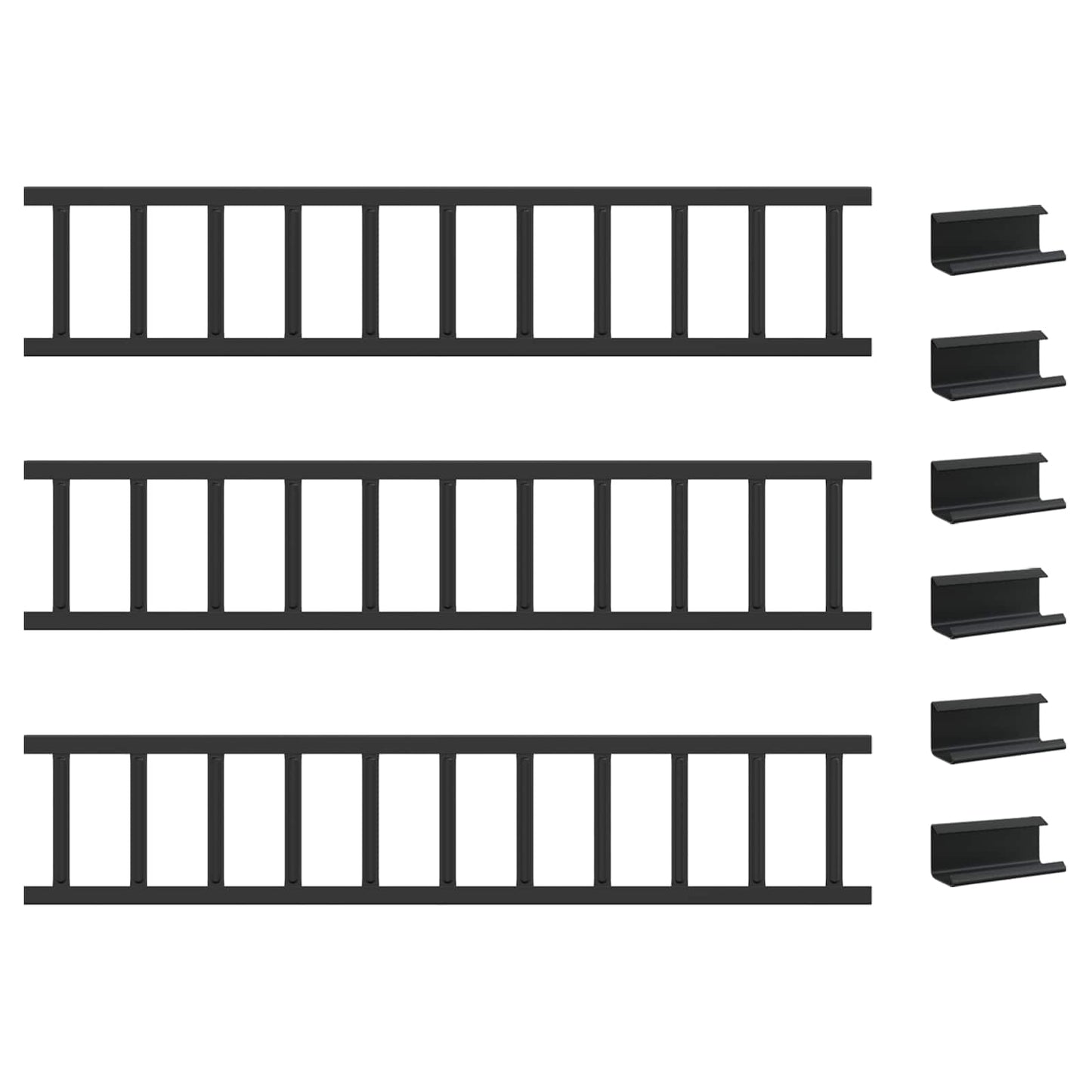 Dachschneeschild Schwarz 300 x 2,5 x 20 cm Stahl