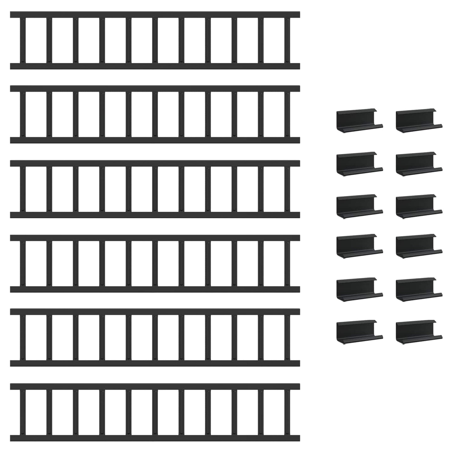 Dachschneeschild Schwarz 600 x 2,5 x 20 cm Stahl
