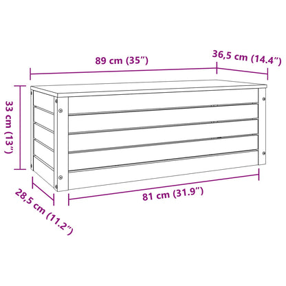 Aufbewahrungsbox mit Speicher Wachsbraun 89 x 36,5 x 33 cm