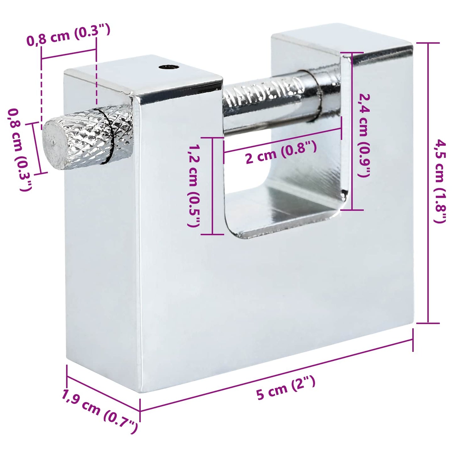 Vorhängeschloss Silber Stahl