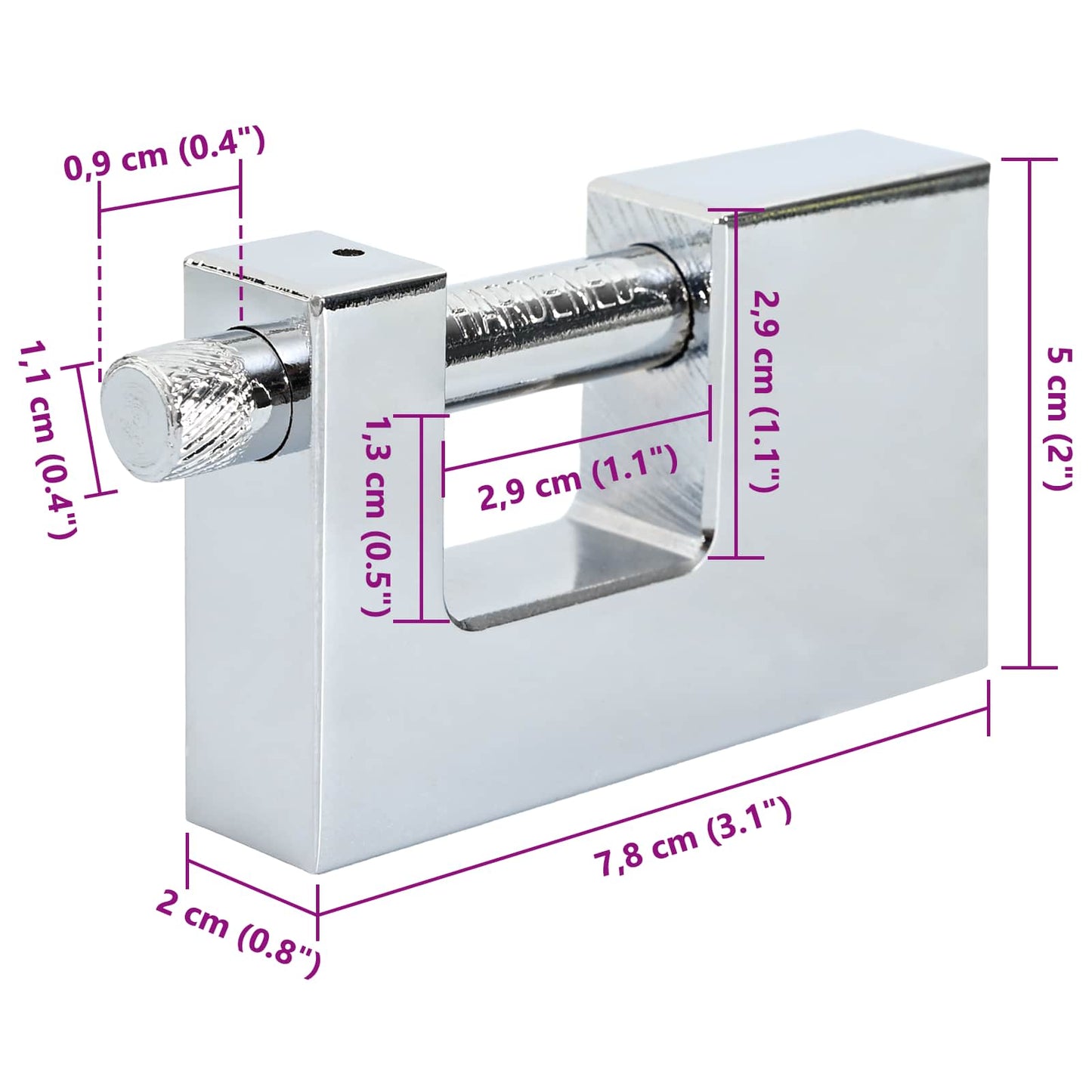 Vorhängeschloss Silber Stahl