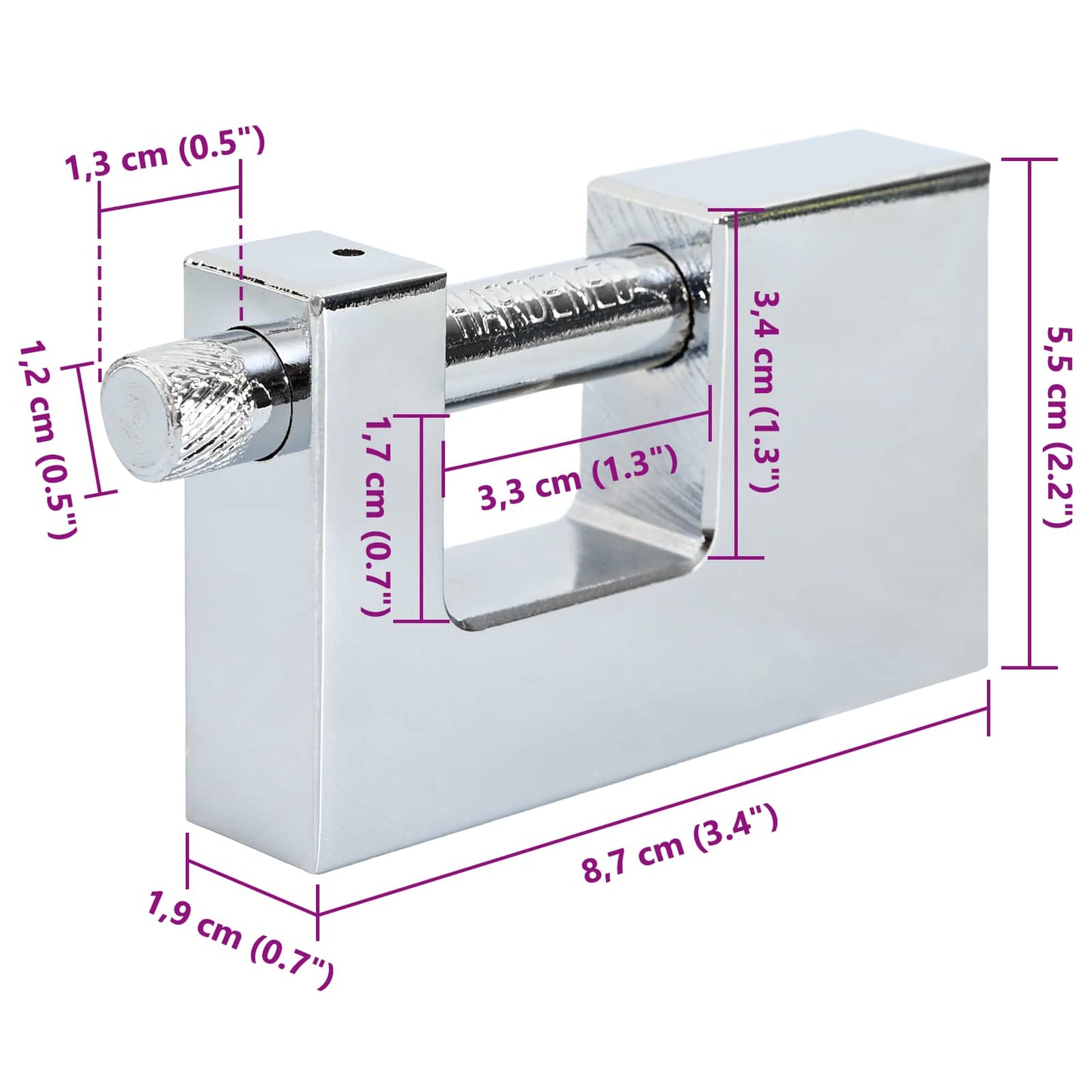 Vorhängeschloss Silber Stahl