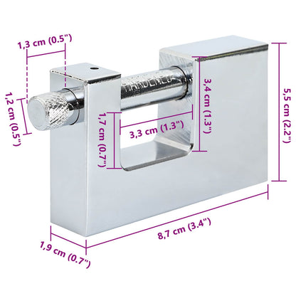Vorhängeschloss Silber Stahl