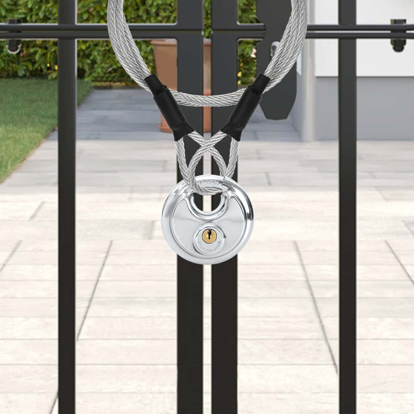 Diskusschlösser mit Schlüsseln Silber Edelstahl