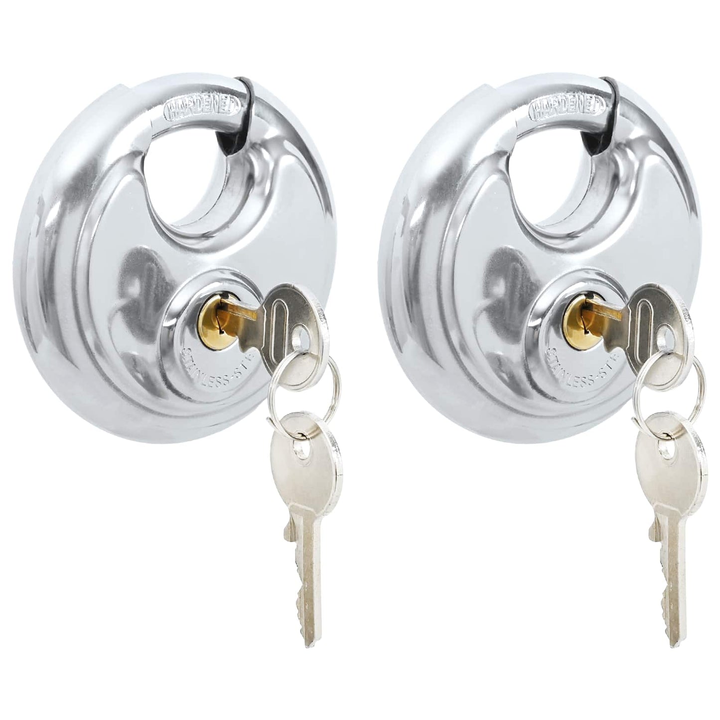 Diskusschlösser mit Schlüsseln 2 pcs Silber 9 x 2,8 x 9 cm