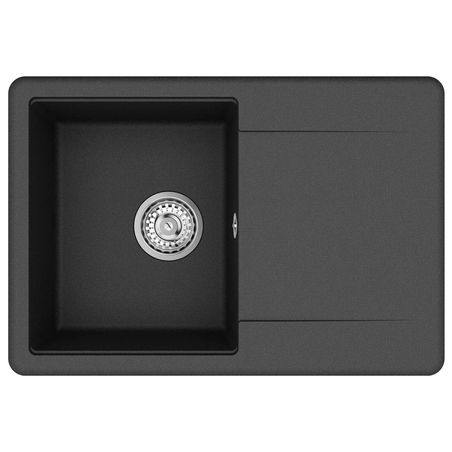 Waschbecken Schwarz 670 x 460 mm Granit