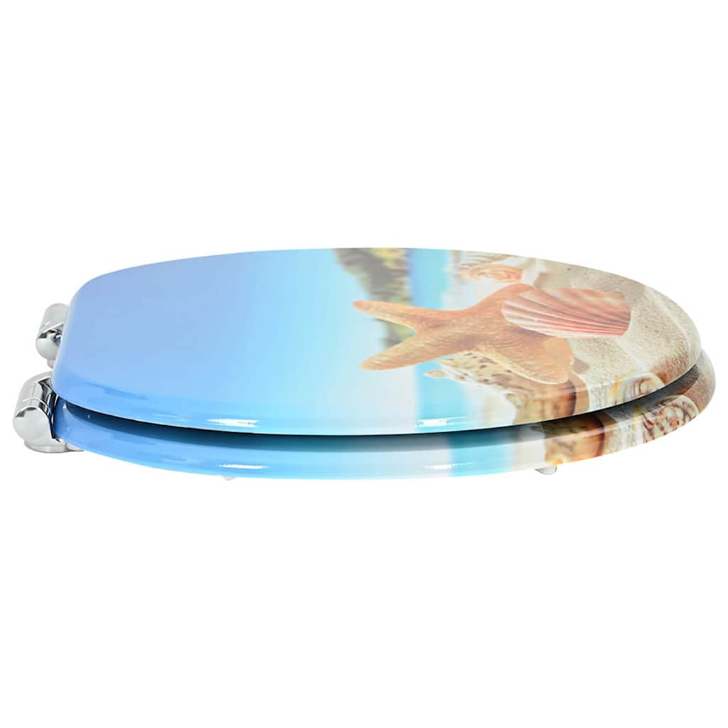 Soft-Close Toilettensitz Meeres Muschel 44 x 38 cm MDF-Platte