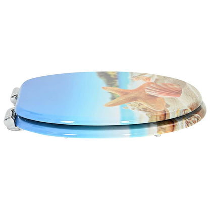 Soft-Close Toilettensitz Meeres Muschel 44 x 38 cm MDF-Platte