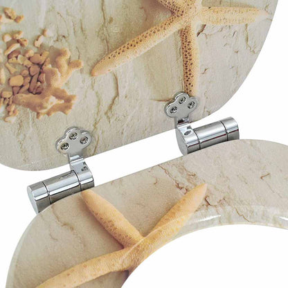 Soft-Close Toilettensitz Gelb und Weiß 44 x 38 cm MDF-Platte