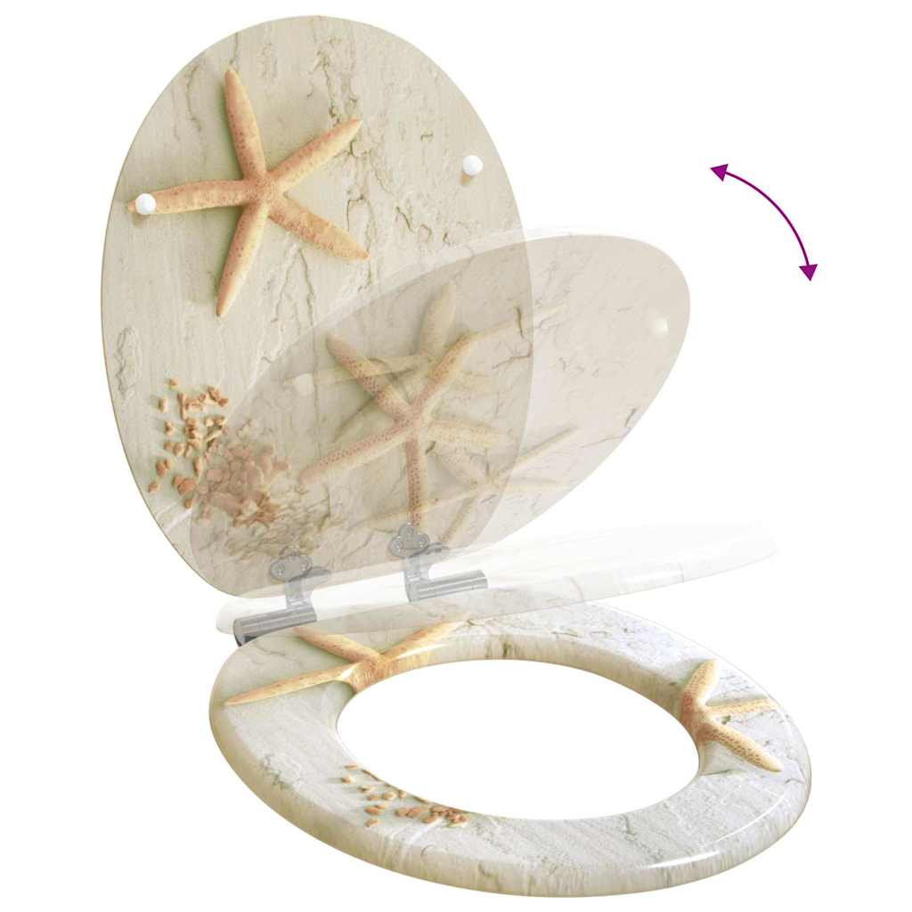 Soft-Close Toilettensitz Gelb und Weiß 44 x 38 cm MDF-Platte