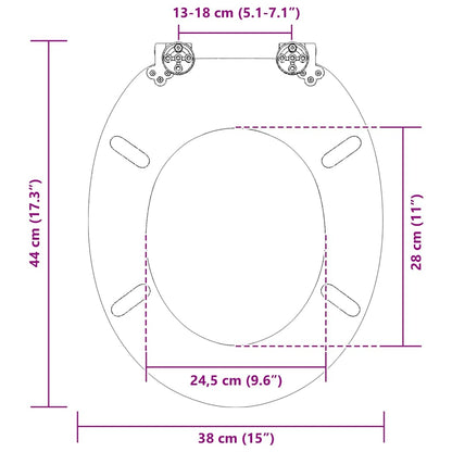 Soft-Close Toilettensitz Gelb und Weiß 44 x 38 cm MDF-Platte