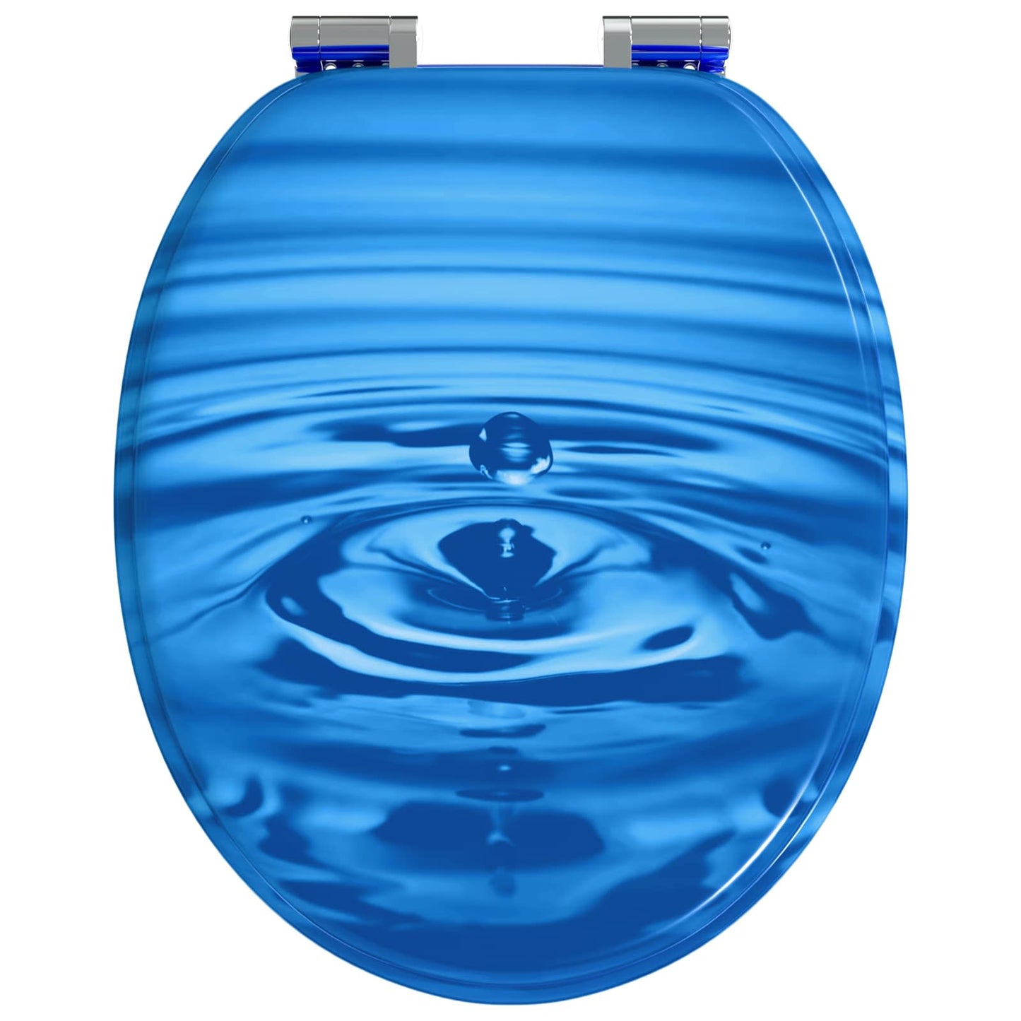 Soft-Close Toilettensitz Blauer Tropfen 44 x 38 cm MDF-Platte