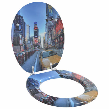 Soft-Close Toilettensitz Mehrfarbig 44 x 38 cm MDF-Platte