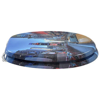 Soft-Close Toilettensitz Mehrfarbig 44 x 38 cm MDF-Platte